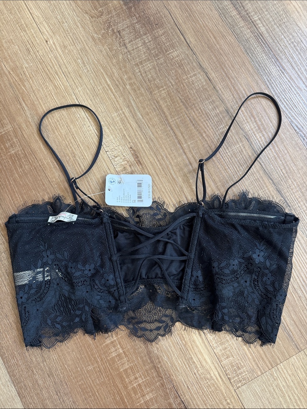 Intimately Free People Nolita Longline Black Lace Bralette Medium NWT - Picture 6 of 6